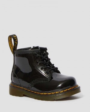 Dr Martens Infant 1460 Patent Leather Lace Up Boots Black | 54WBAMVKN