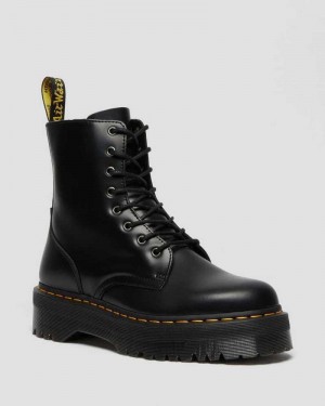 Dr Martens Jadon Smooth Leather Platform Boots Black | 37KUAWRMI