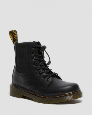 Dr Martens Junior 1460 Harper Leather Boots Black | 32HWPRDVJ