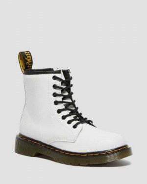 Dr Martens Junior 1460 Leather Lace Up Boots White | 43LJWHAQC