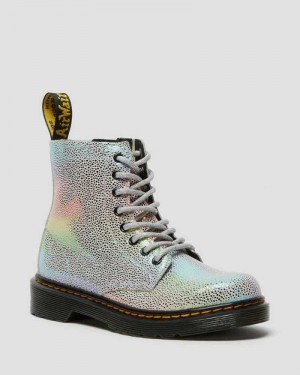 Dr Martens Junior 1460 Pascal Iridescent Lace Up Boots Multicolor | 37ODVWCEQ