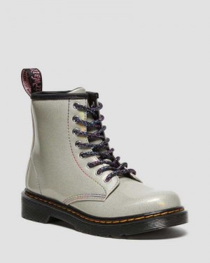 Dr Martens Junior 1460 Sparkle Rays Lace Up Boots Silver | 49VXFHPNQ