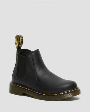 Dr Martens Junior 2976 Softy T Leather Chelsea Boots Black | 71HSBZREJ