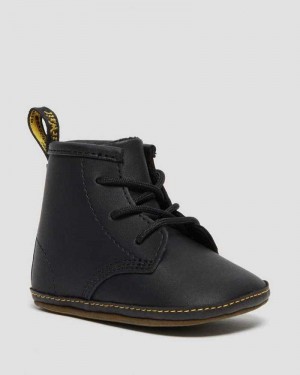 Dr Martens Newborn 1460 Auburn Leather Booties Black | 02KIGWSFL