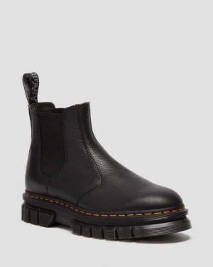 Dr Martens Rikard Lunar Leather Chelsea Boots Black | 02DNSEAVH