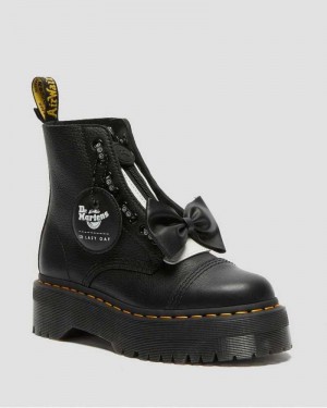 Dr Martens Sinclair Lazy Oaf Leather Platform Boots Black | 67IJEOUQT