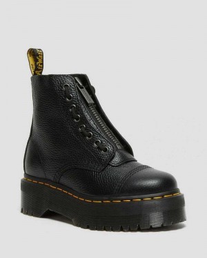 Dr Martens Sinclair Milled Nappa Leather Platform Boots Black | 56NSOGTHY