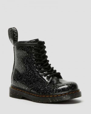 Dr Martens Toddler 1460 Glitter Lace Up Boots Black | 48OWXPNTH