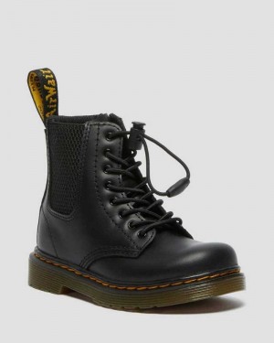 Dr Martens Toddler 1460 Harper Leather Boots Black | 57BKQXSVZ