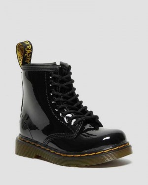 Dr Martens Toddler 1460 Patent Leather Lace Up Boots Black | 09DWCERAP