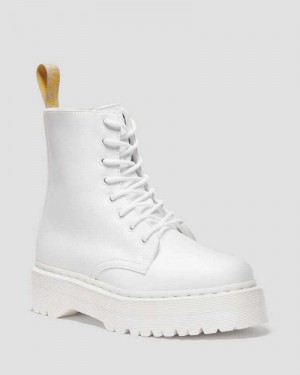 Dr Martens Vegan Jadon II Kemble Mono Platform Boots White | 18YLBJXFH