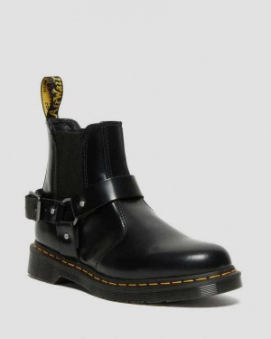 Dr Martens Wincox Smooth Leather Buckle Boots Black | 98JVSKTZQ