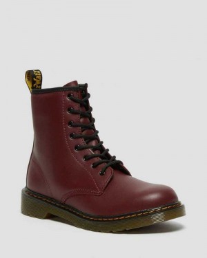 Dr Martens Youth 1460 Softy T Leather Lace Up Boots Pink Red | 20HPDKMQU