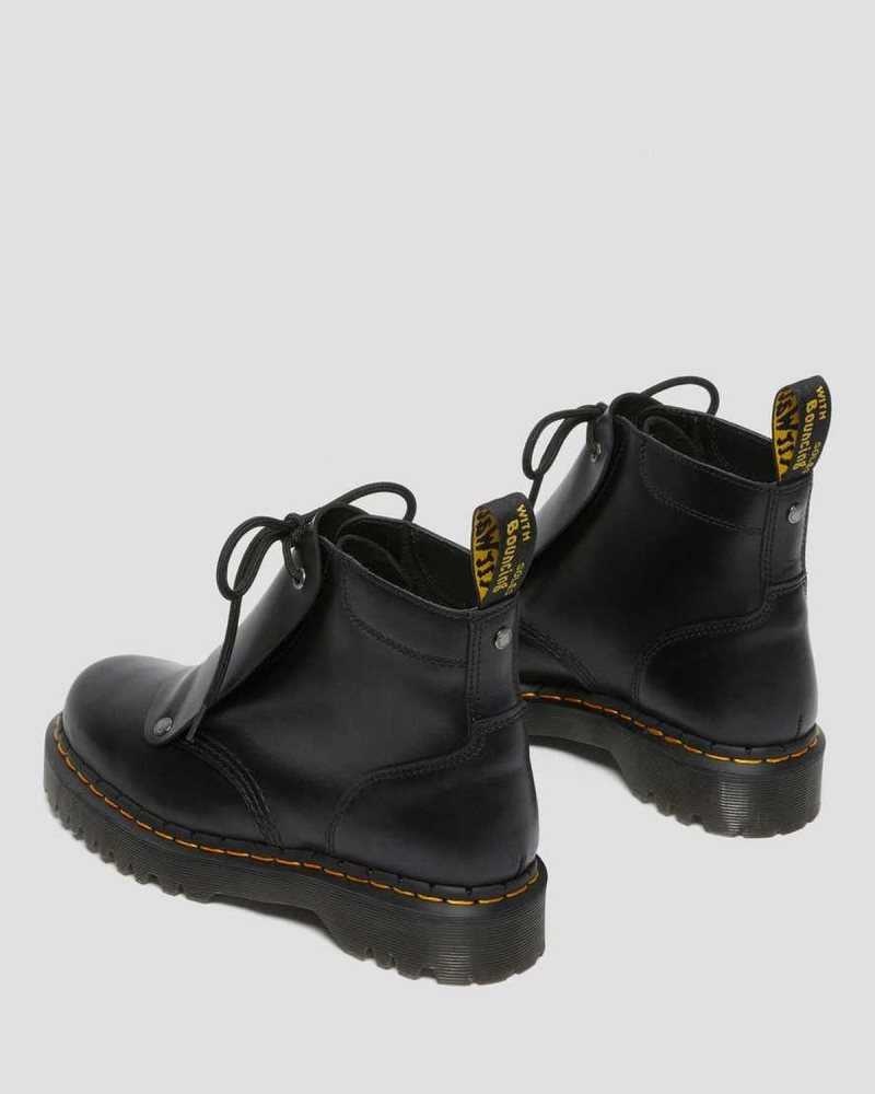 Dr Martens 101 Bex Lace Cover Leather Ankle Boots Black | 25IOFRPAE