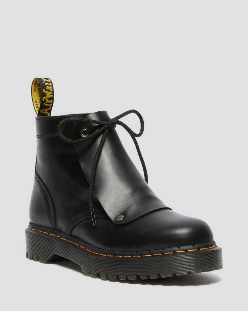 Dr Martens 101 Bex Lace Cover Leather Ankle Boots Black | 25IOFRPAE