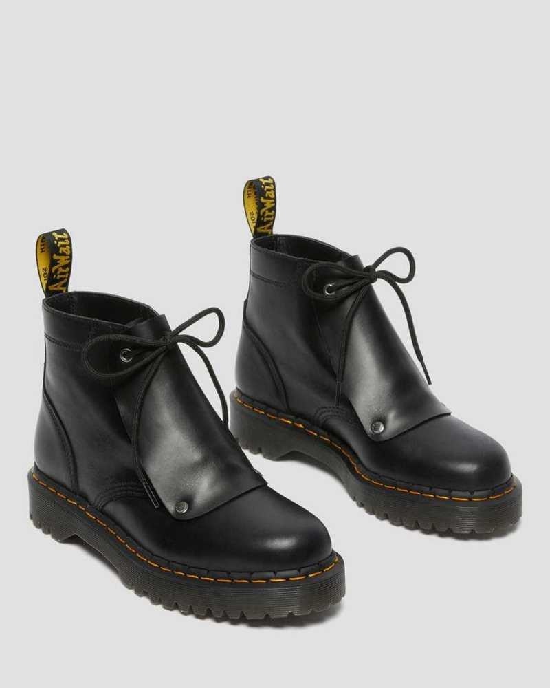 Dr Martens 101 Bex Lace Cover Leather Ankle Boots Black | 18SGAJLWH