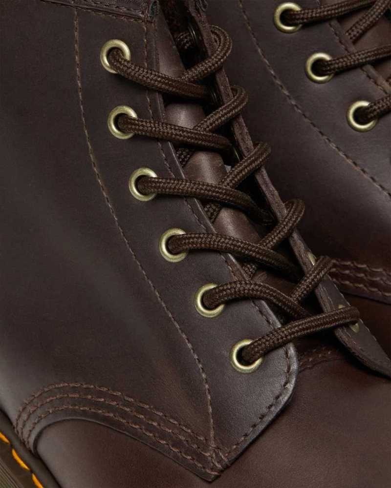 Dr Martens 101 Crazy Horse Leather Ankle Boots Dark Brown | 06ACHVJRN