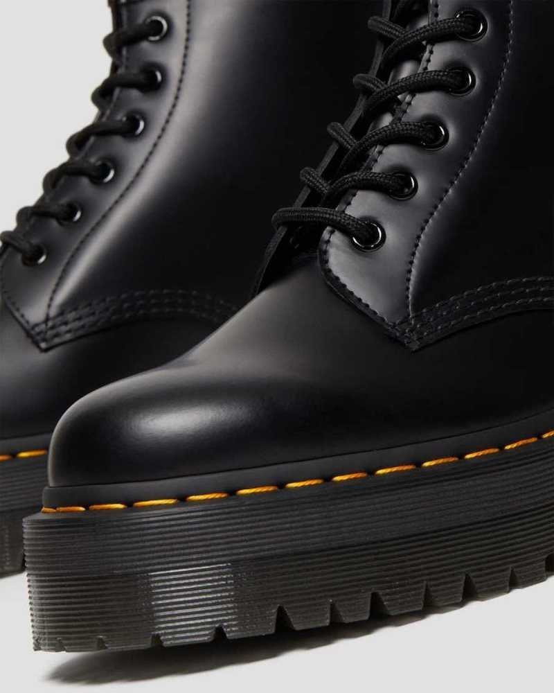 Dr Martens 101 Smooth Leather Platform Ankle Boots Black | 12YHNJMXT