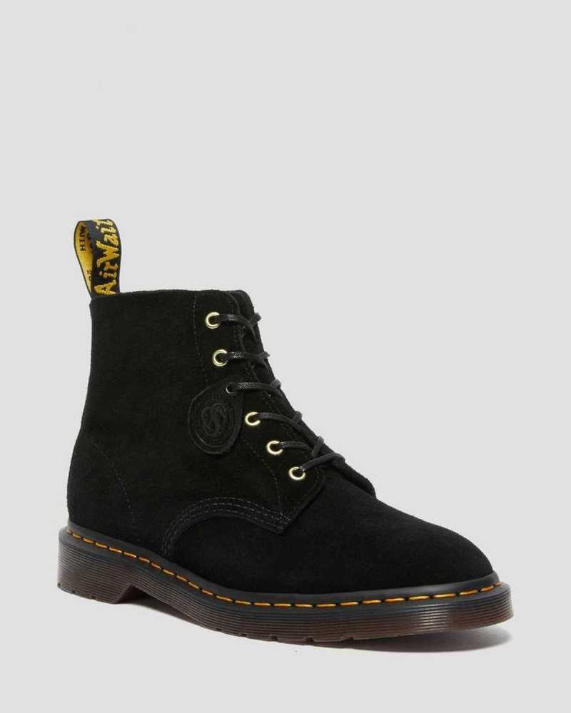 Dr Martens 101 Suede Ankle Boots Black | 10BKAIQCT