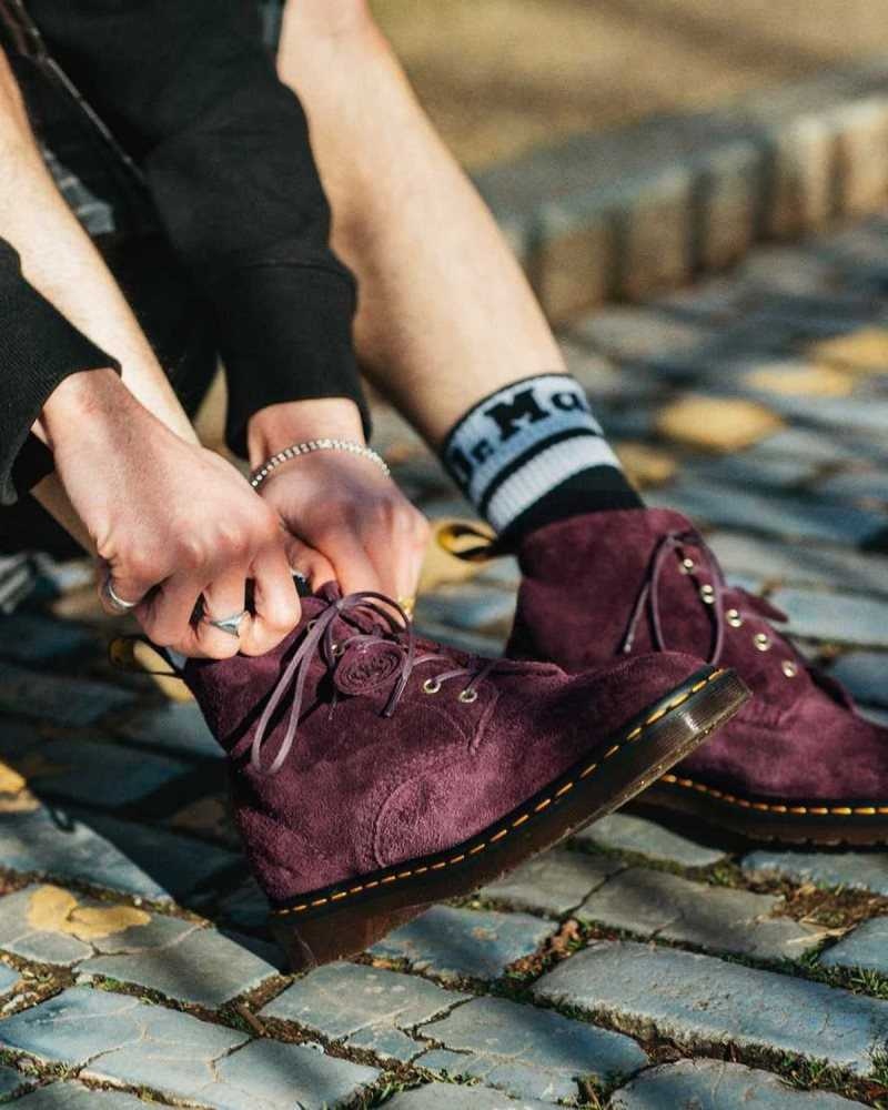 Dr Martens 101 Suede Ankle Boots Purple | 10IAEJHDR