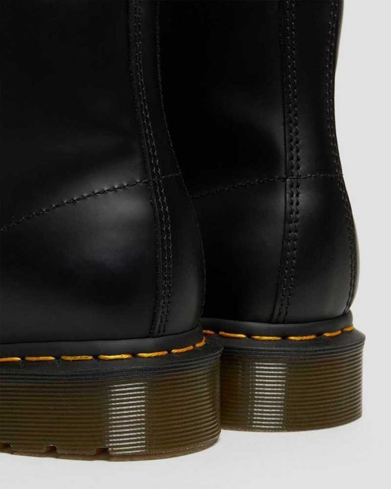 Dr Martens 101 Yellow Stitch Smooth Leather Ankle Boots Black | 20BXNHAMT