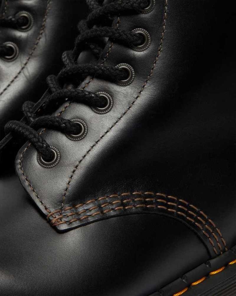 Dr Martens 1460 Abruzzo Leather Lace Up Boots Black / Brown | 86WGJMCNK