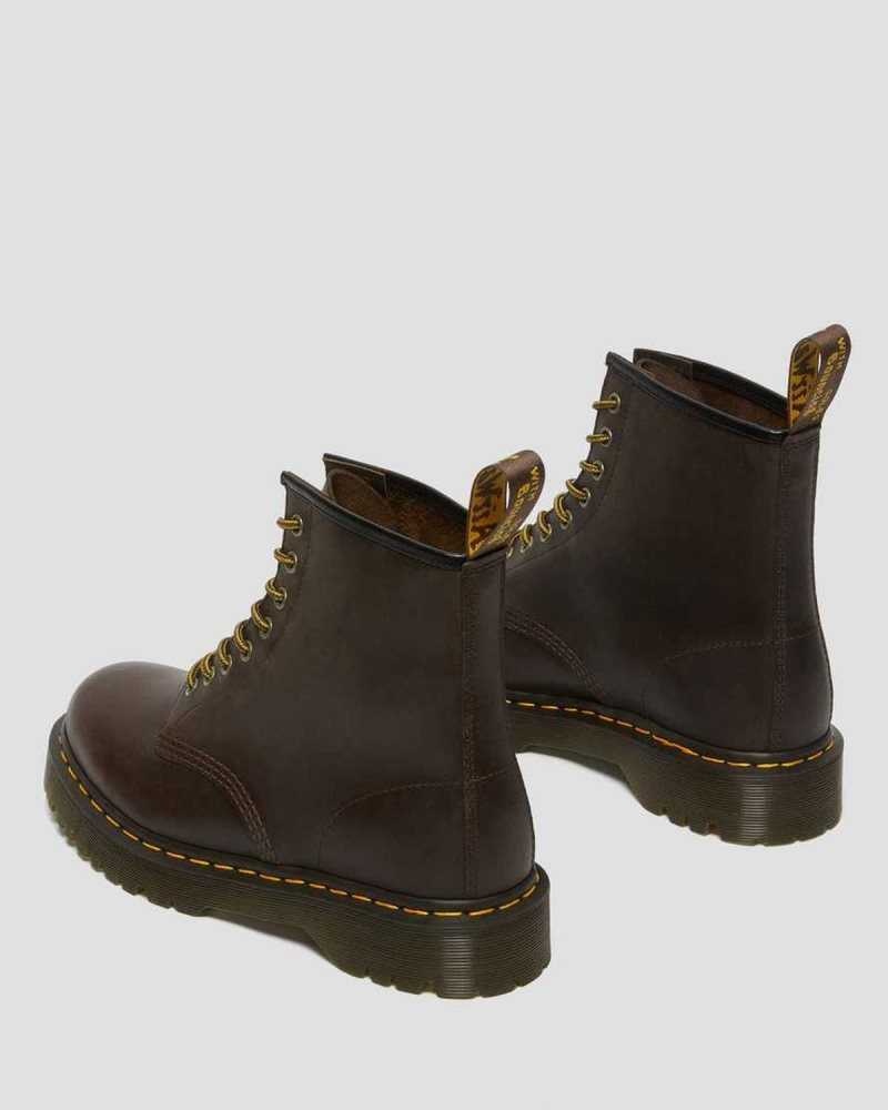 Dr Martens 1460 Bex Crazy Horse Leather Lace Up Boots Dark Brown | 28CDWJFAH