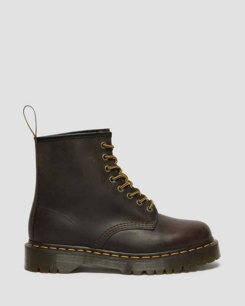 Dr Martens 1460 Bex Crazy Horse Leather Lace Up Boots Dark Brown | 28CDWJFAH