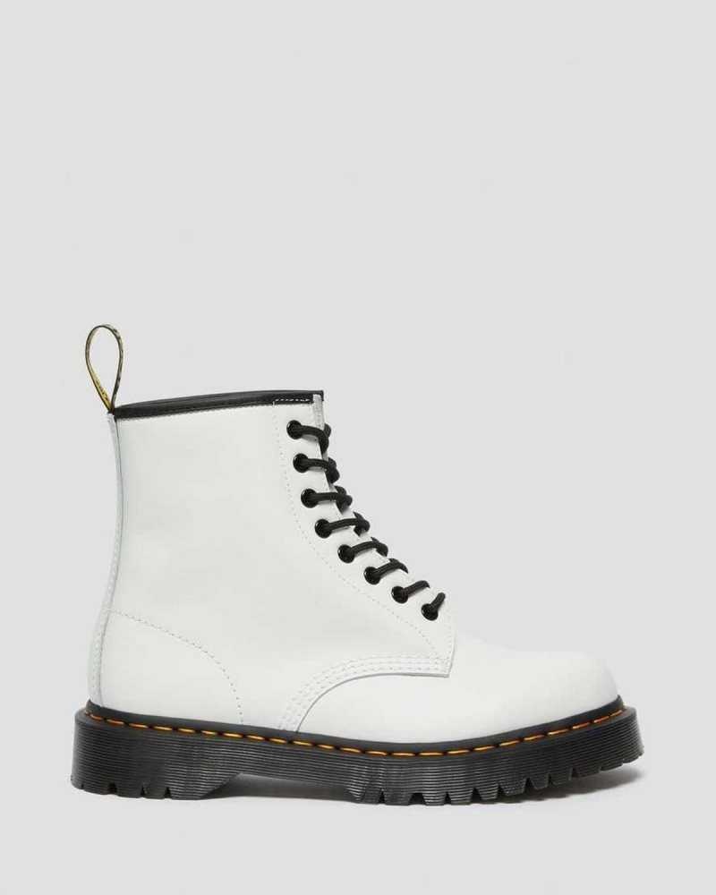 Dr Martens 1460 Bex Smooth Leather Platform Boots White | 19GMECVTB