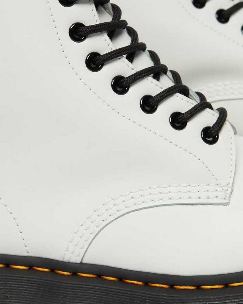 Dr Martens 1460 Bex Smooth Leather Platform Boots White | 19GMECVTB