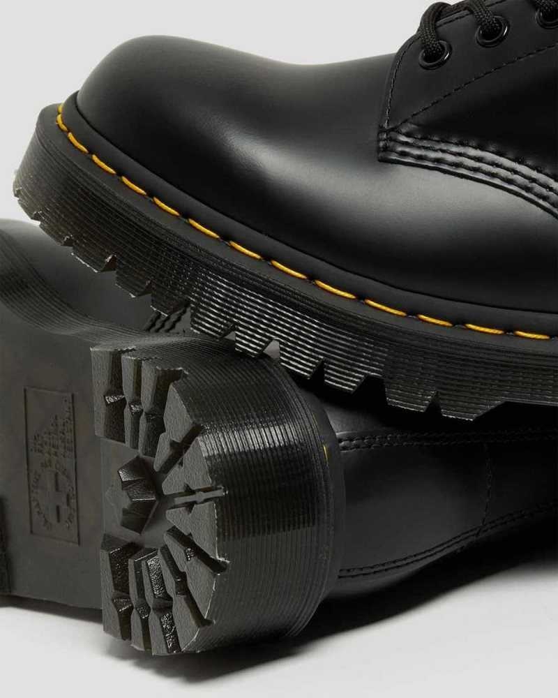 Dr Martens 1460 Bex Smooth Leather Platform Boots Black | 04QTSEWUY