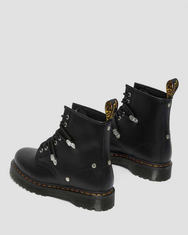 Dr Martens 1460 Bex Stud Leather Lace Up Boots Black | 24GDKHIUW