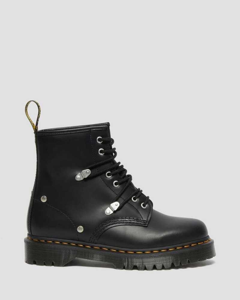 Dr Martens 1460 Bex Stud Leather Lace Up Boots Black | 24GDKHIUW