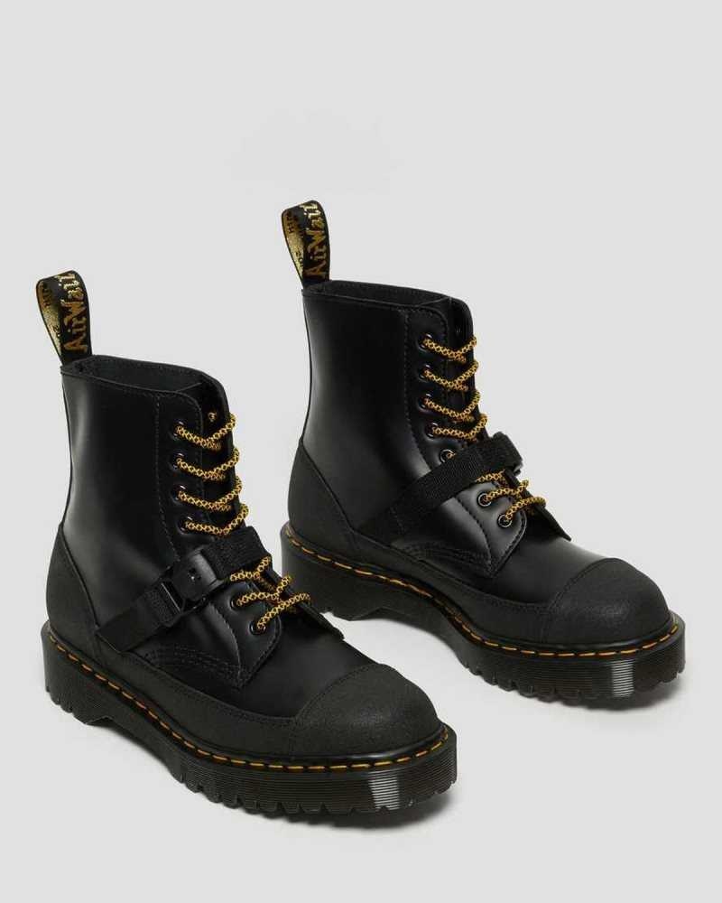 Dr Martens 1460 Bex Tech Leather Lace Up Boots Black | 80DWXBVMS