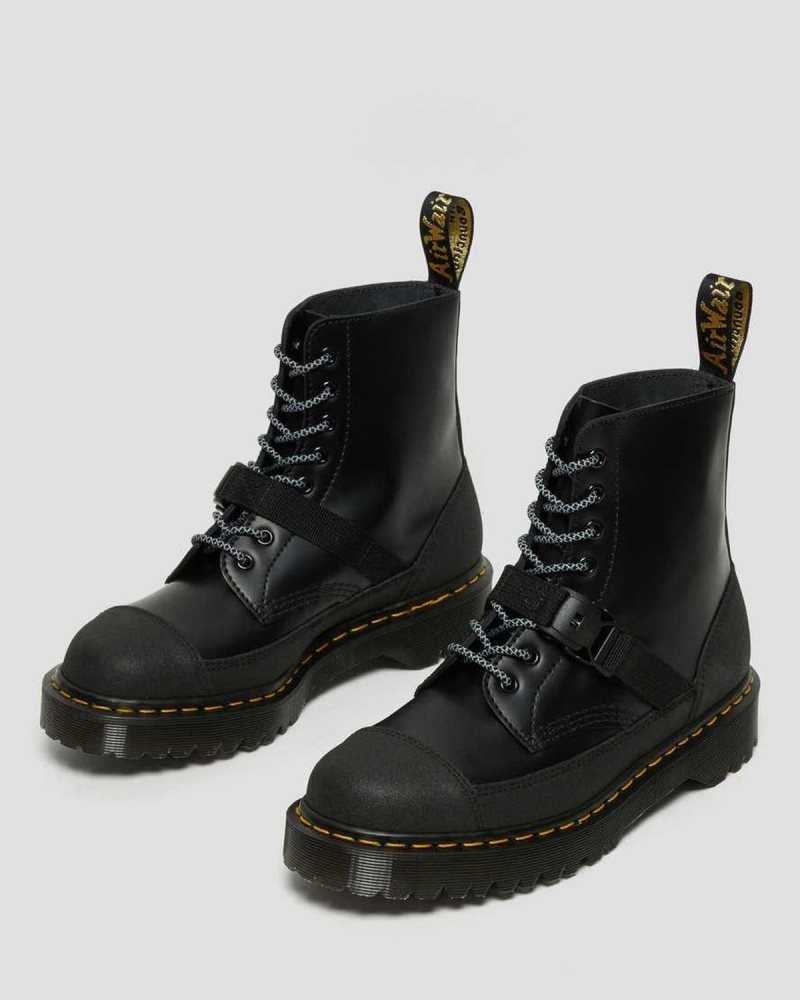 Dr Martens 1460 Bex Tech Leather Lace Up Boots Black | 80DWXBVMS