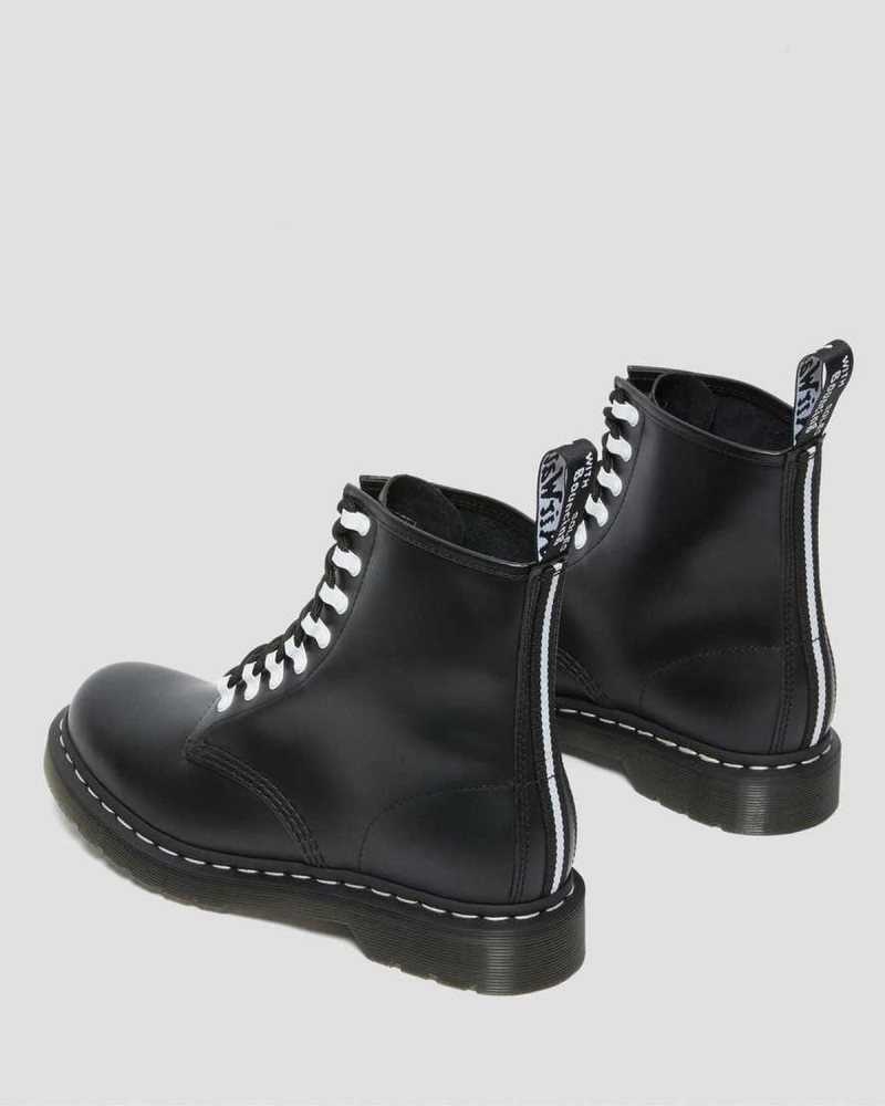 Dr Martens 1460 Contrast Hardware Leather Lace Up Boots Black | 06PNFWUCG