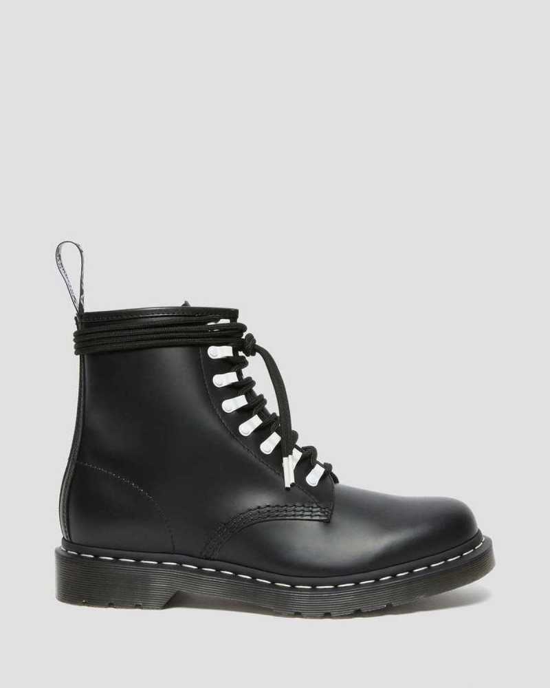 Dr Martens 1460 Contrast Hardware Leather Lace Up Boots Black | 06PNFWUCG