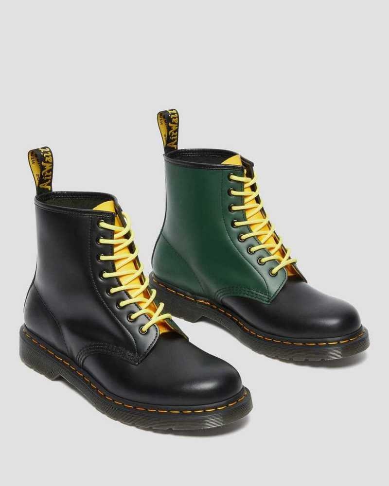 Dr Martens 1460 Contrast Smooth Leather Lace Up Boots Black | 92IGRNVTD