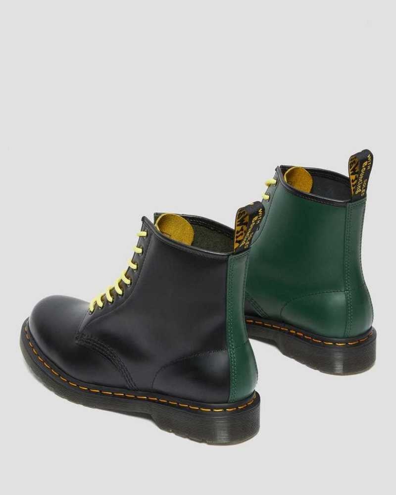 Dr Martens 1460 Contrast Smooth Leather Lace Up Boots Black | 92IGRNVTD