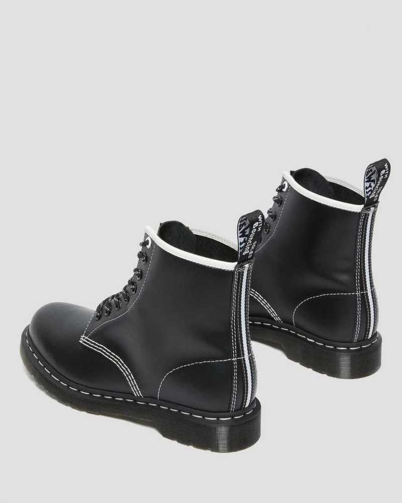 Dr Martens 1460 Contrast Stitch Leather Lace Up Boots Black | 03MYJXTQA