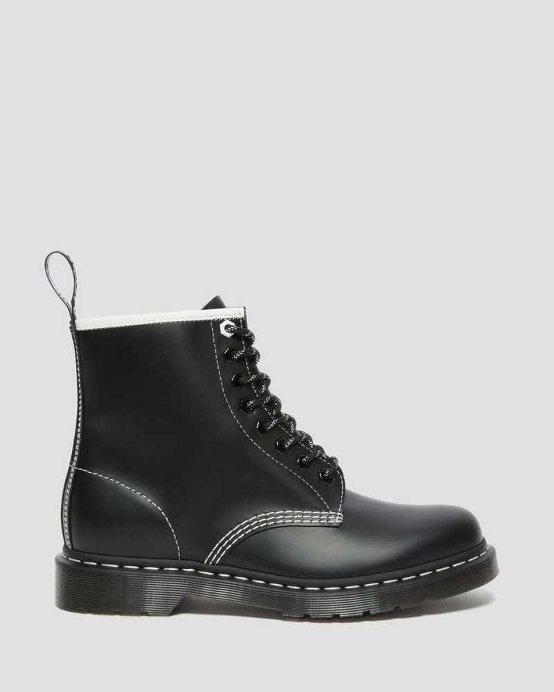 Dr Martens 1460 Contrast Stitch Leather Lace Up Boots Black | 03MYJXTQA