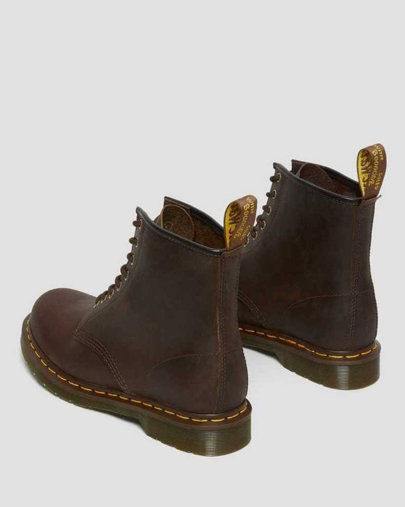 Dr Martens 1460 Crazy Horse Leather Lace Up Boots Brown | 08FLBNXKW