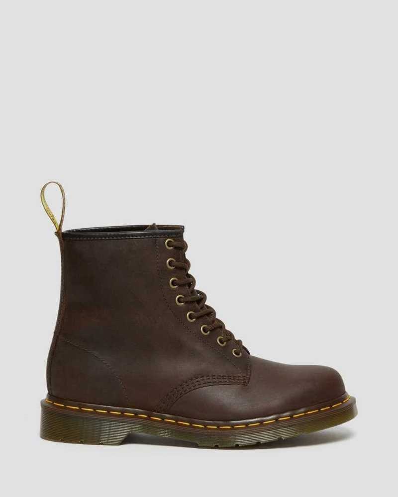 Dr Martens 1460 Crazy Horse Leather Lace Up Boots Brown | 08FLBNXKW