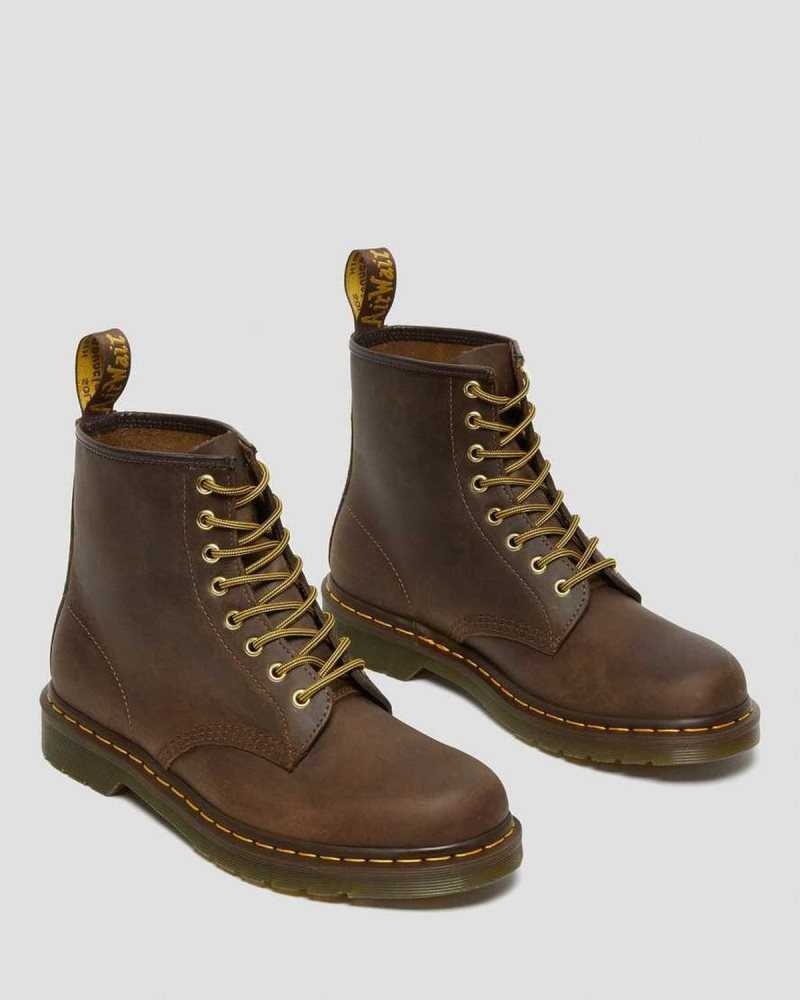 Dr Martens 1460 Crazy Horse Leather Lace Up Boots Brown | 07NDQZCTL