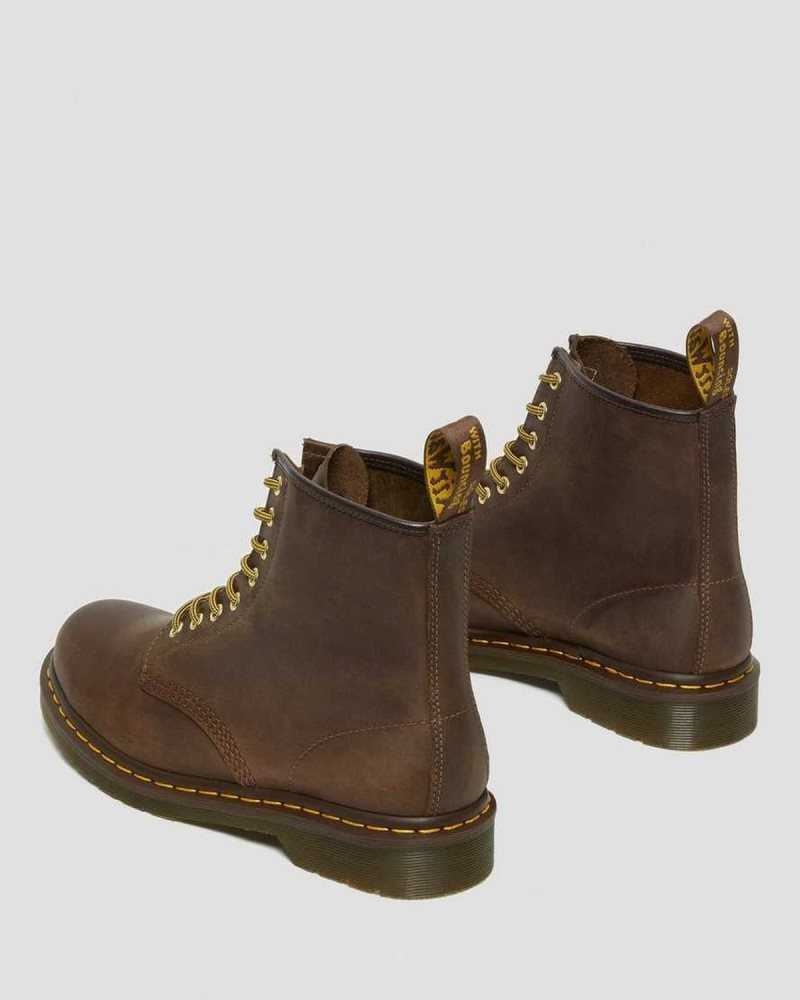 Dr Martens 1460 Crazy Horse Leather Lace Up Boots Brown | 07NDQZCTL