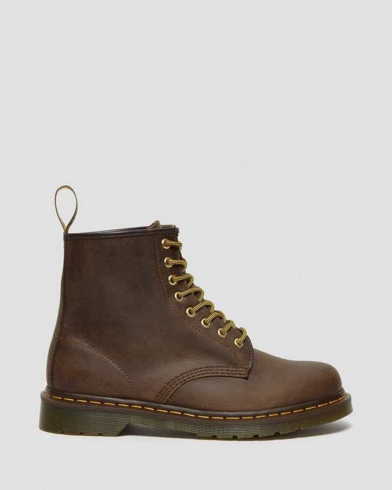 Dr Martens 1460 Crazy Horse Leather Lace Up Boots Brown | 07NDQZCTL