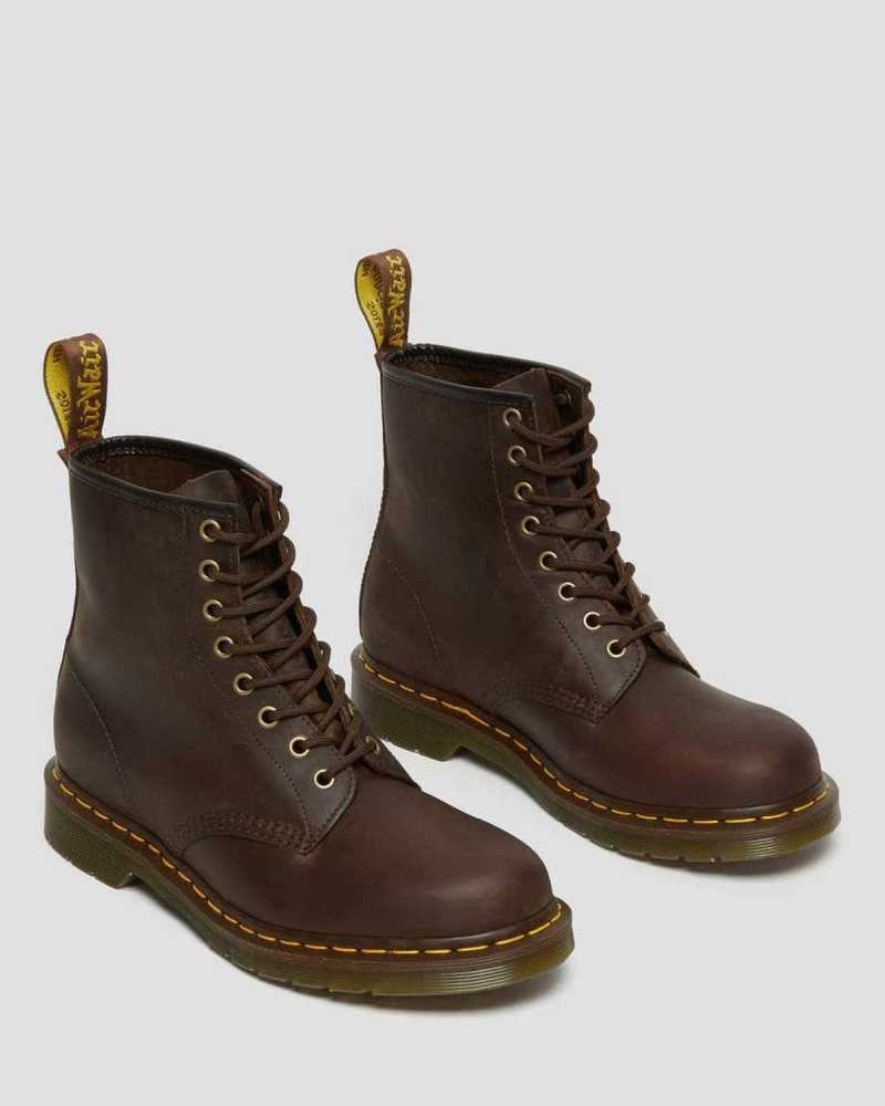 Dr Martens 1460 Crazy Horse Leather Lace Up Boots Brown | 50HFKUZOA