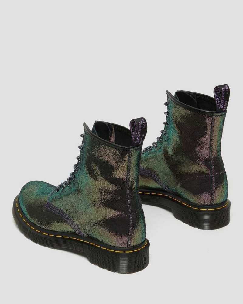 Dr Martens 1460 Disco Iridescent Suede Lace Up Boots Purple | 35FGETJQC