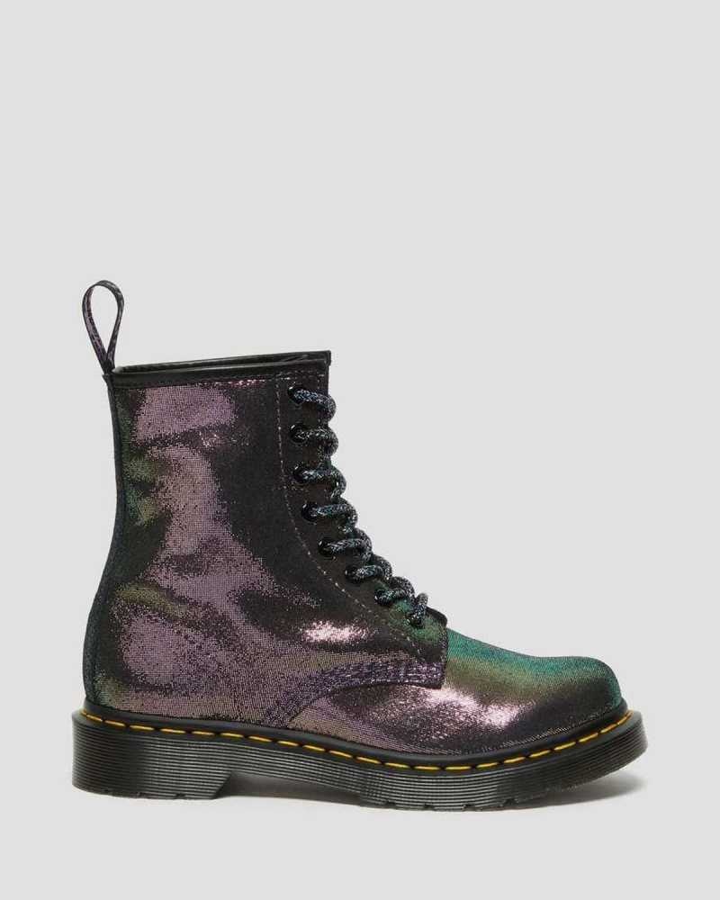 Dr Martens 1460 Disco Iridescent Suede Lace Up Boots Purple | 35FGETJQC