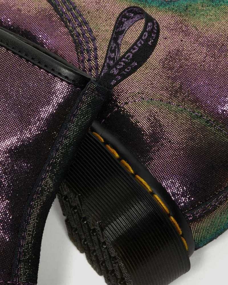 Dr Martens 1460 Disco Iridescent Suede Lace Up Boots Purple | 35FGETJQC